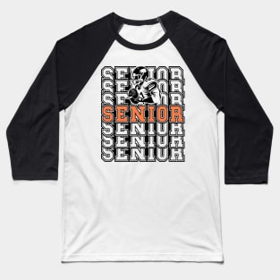 Senior Football Player Grad Retro Sport Tipography 2024 Graduation 2025 Baseball T-Shirt